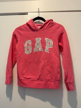GAP Kids Pink Logo Hoodie Sweatshirt Girls XL (12) Fleece Pullover
